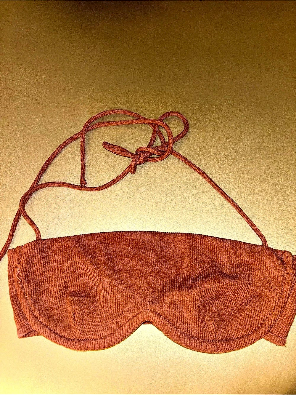 Princess Polly Ribbed Top Brown Size 4 Like New
